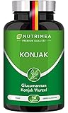 Glucomannan aus Konjak Wurzel | Hochdosiert mit 95% pro Kapsel | Natürliche Ballaststoffe - 90 Kapseln -100% Vegan NUTRIMEA®