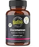 Biotiva Glucomannan hochdosiert Bio 150 Kapseln - Konjak-Wurzel - Trägt im Rahmen einer kalorienarmen Ernährung zum Abnehmen bei - ohne Zusätze - 100% vegan
