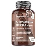 Glucomannan Kapseln 3540mg - Aus der Konjak Wurzel - Mit 500mg Cholin, 250mcg Chrom, Vitamin B3 & Vitamin D3-1 Monate Vorrat - 180 Vegetarische Kapseln - WeightWorld