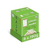 Nashi Konjac Shirataki Premium-Nudeln – geruchsfrei, geeignet für Veganer, fettfrei und kalorienarm, Glucomannan-Keto-freundlich, kohlenhydratarme Ernährung| Verzehrfertig (8×190g)