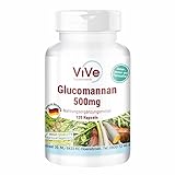 Glucomannan 500mg - 120 vegane Kapseln aus Konjacwurzel-Extrakt - natürlicher Quellstoff, Ballaststoff | Qualität aus Deutschland von ViVe Supplements