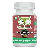 Glucomannan Kapseln - hochdosiert - 500 mg - effektive Sättigungskapseln - Qualität aus Deutschland - ohne Zusätze - vegan - laborgeprüft - für Sättigung & Hungergefühl - Vitamineule®