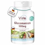 Glucomannan 500mg - 120 vegane Kapseln aus Konjacwurzel-Extrakt - natürlicher Quellstoff, Ballaststoff | Qualität aus Deutschland von ViVe Supplements