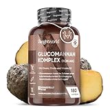 Glucomannan Kapseln 3540mg - Aus der Konjak Wurzel - Mit 500mg Cholin, 250mcg Chrom, Vitamin B3 & Vitamin D3-1 Monate Vorrat - 180 Vegetarische Kapseln - WeightWorld